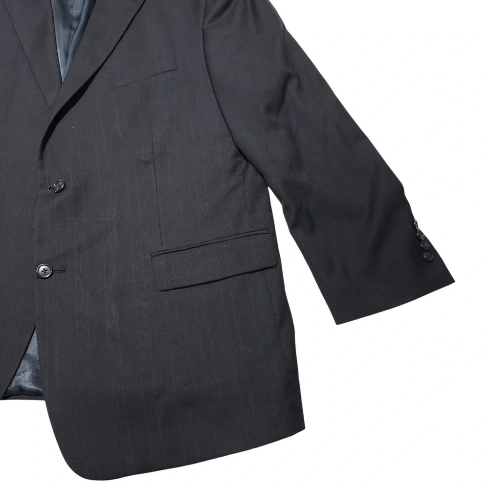 Pre-Owned Geoferey Beene Navy Blue Wool Suit Jacket 48R M302